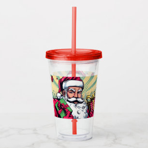Comic book Santa/Christmas  Acrylic Tumbler