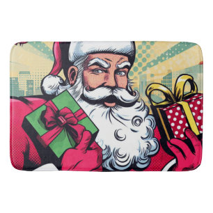 Comic book Santa/Christmas  Bath Mat