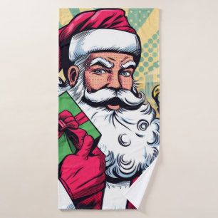 Comic book Santa/Christmas Bath Towel