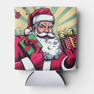 Comic book Santa/Christmas  Can Cooler