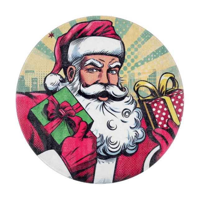 Comic book Santa/Christmas  Cutting Board (Front)