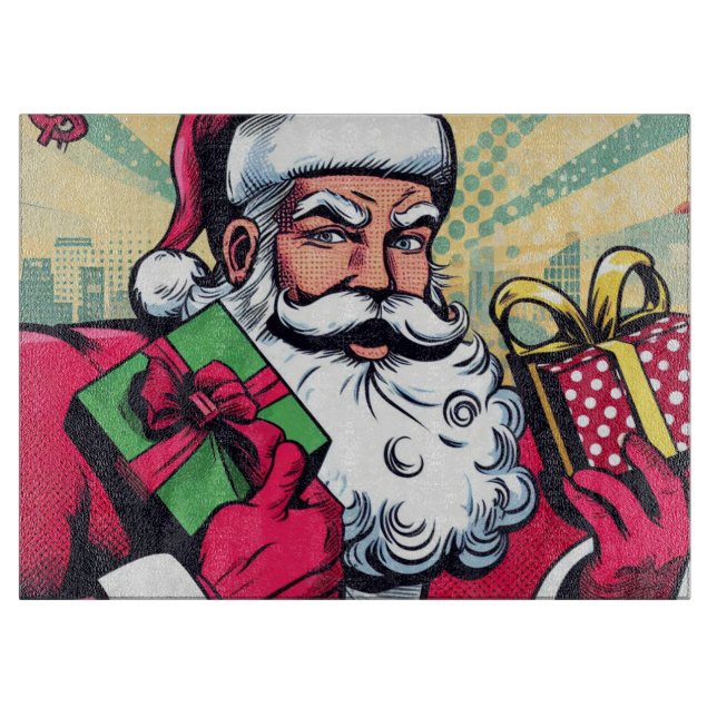 Comic book Santa/Christmas  Cutting Board (Front)