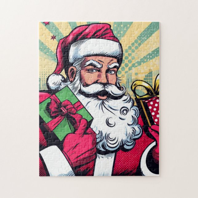 Comic book Santa/Christmas  Jigsaw Puzzle (Vertical)
