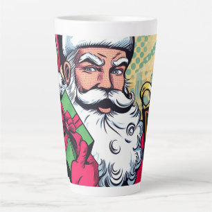 Comic book Santa/Christmas Latte Mug