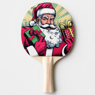 Comic book Santa/Christmas  Ping Pong Paddle
