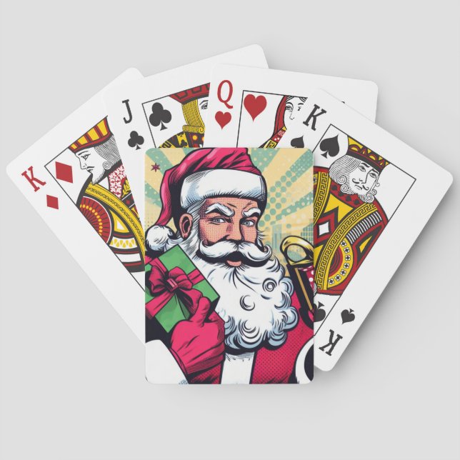 Comic book Santa/Christmas  Playing Cards (Back)