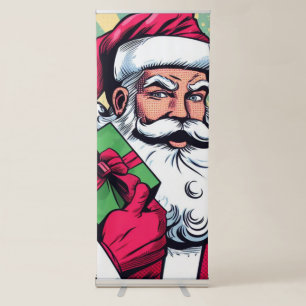 Comic book Santa/Christmas Retractable Banner