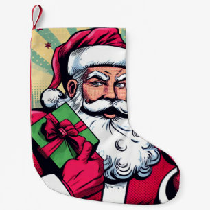 Comic book Santa/Christmas Small Christmas Stocking
