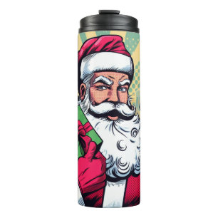 Comic book Santa/Christmas Thermal Tumbler