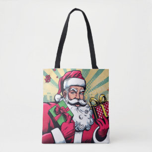 Comic book Santa/Christmas Tote Bag