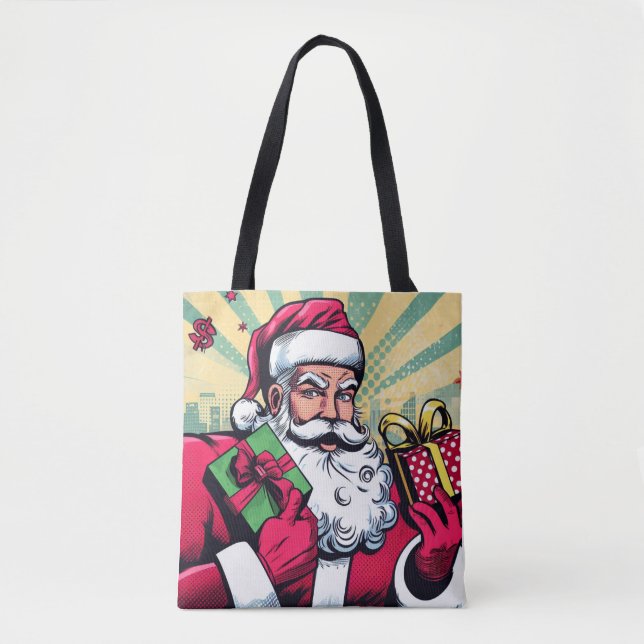 Comic book Santa/Christmas  Tote Bag (Front)