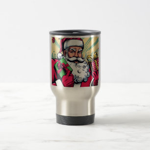 Comic book Santa/Christmas Travel Mug