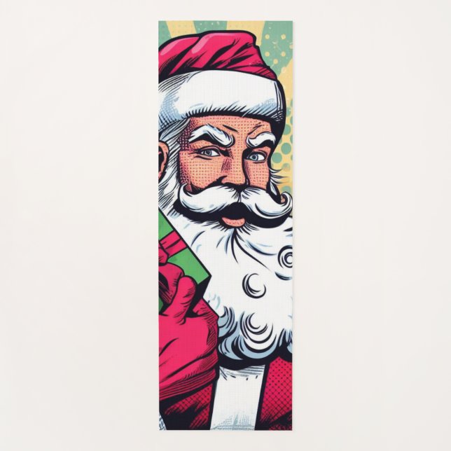 Comic book Santa/Christmas  Yoga Mat (Front)