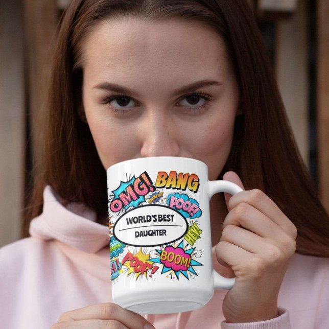Comic Book Sounds Greatest Relation Themed Coffee Mug (Shown in 15oz. Available in other styles and sizes, as well as additional products.)