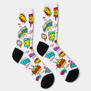 Comic Book Speech Bubble Socks – Vibrant & Playful
