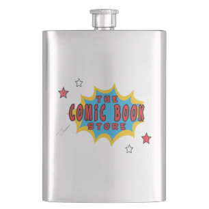 Comic Book Store Hip Flask