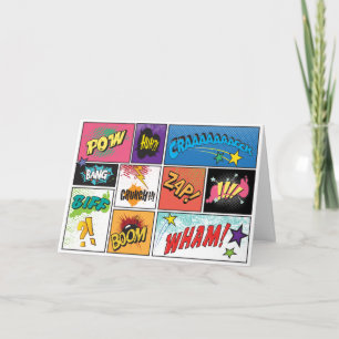 Comic Book Strip Pop Newspaper Style Greeting Card