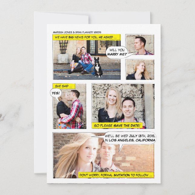 Comic Book Strip Save the Date (Front)