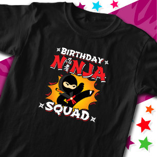 Comic Book Style Party Fun Birthday Ninja Squad T-Shirt