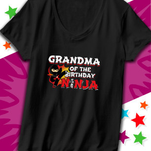Comic Book Style Party Grandma of Birthday Ninja T-Shirt