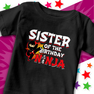 Comic Book Style Party Sister of Birthday Ninja Baby T-Shirt
