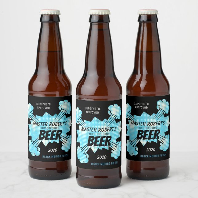Comic Book Style Personalised Beer Bottle Label (Bottles)