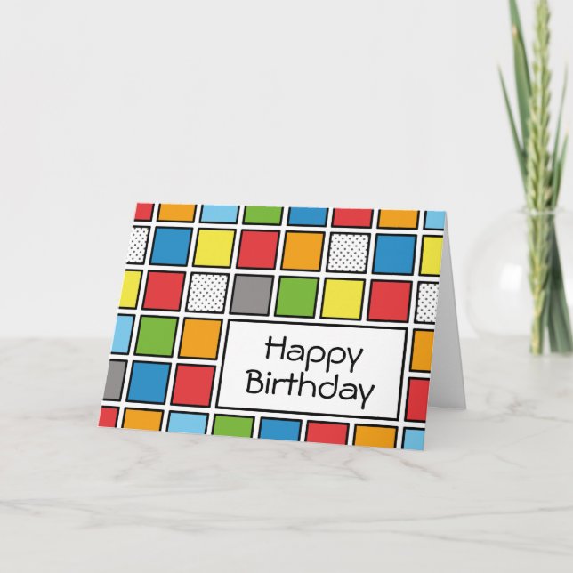 Comic Book Style Squares Card (Front)