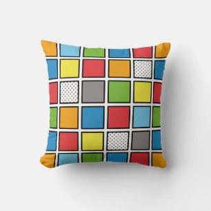 Comic Book Style Squares Cushion