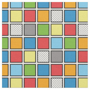 Comic Book Style Squares Fabric