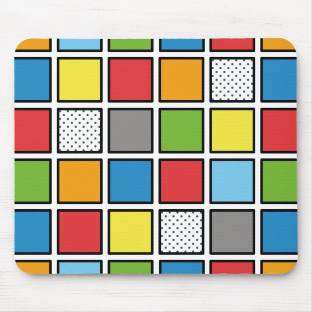Comic Book Style Squares Mouse Mat (Front)