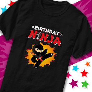 Comic Book Style Super Party Birthday Ninja T-Shirt