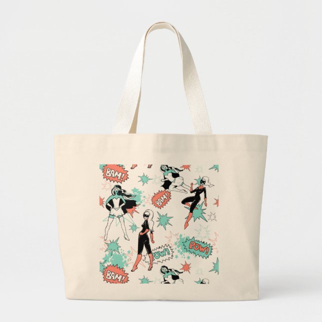 comic book super heroines jumbo tote bag (Front)