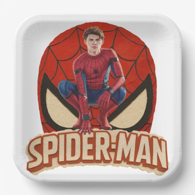Comic Book Superhero Paper Plate (Front)