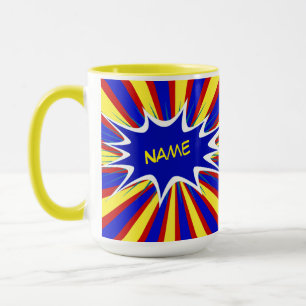 Comic Book Superhero Personalised Name Coffee Mug