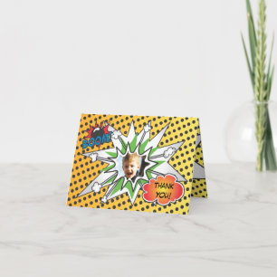 Comic Book Superhero Thank you card