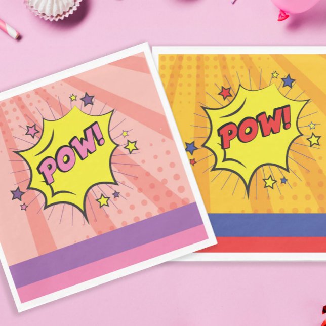 Comic Book Superhero Unique Boy's Birthday Napkin (Creator Uploaded)