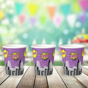 Comic Book Superhero Unique Girl's Birthday Paper Cups