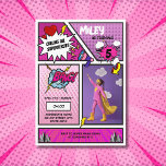 Comic Book Superhero Unique Girl's Photo Birthday  Invitation<br><div class="desc">Step into the thrilling world of superheroes with our Girls' Superhero Birthday Invitation, where every celebration becomes an extraordinary adventure! Inspired by the dynamic energy of comic books and infused with the sweetness of pink and purple tones, this invitation is a true standout, blending classic superhero style with a personalised...</div>