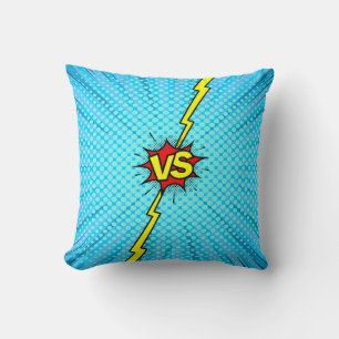 Comic book versus background, classic pop-art styl cushion