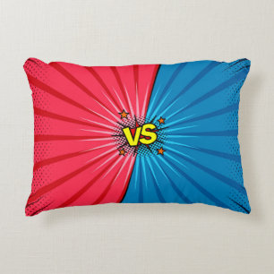 Comic book versus background, classic pop-art styl decorative cushion