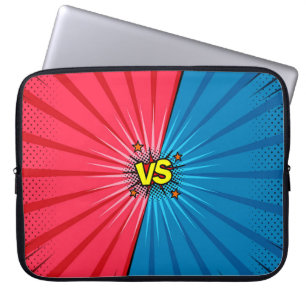 Comic book versus background, classic pop-art styl laptop sleeve