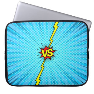 Comic book versus background, classic pop-art styl laptop sleeve