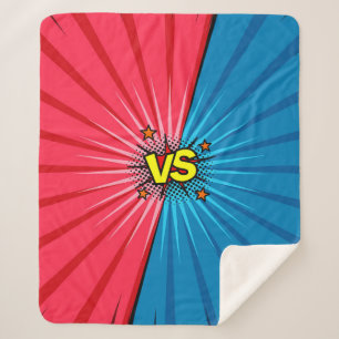 Comic book versus background, classic pop-art styl sherpa blanket