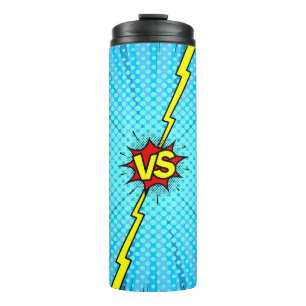 Comic book versus background, classic pop-art styl thermal tumbler