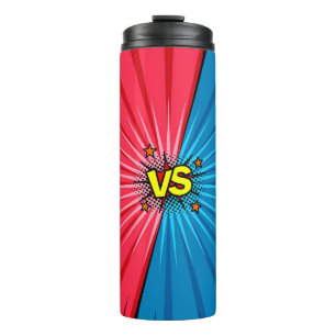 Comic book versus background, classic pop-art styl thermal tumbler