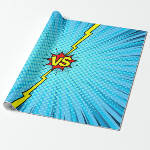 Comic book versus background, classic pop-art styl wrapping paper