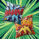 Comic Book WHAM! KA-POW! Cushion<br><div class="desc">Fun pillow that makes a great gift for you,  your friends or your family. Great,  trendy,  elegant accessory adding a decorative addition to any room in your home. Pop art inspired that adds a comic book wham bang zap. Great for pillow fights!</div>