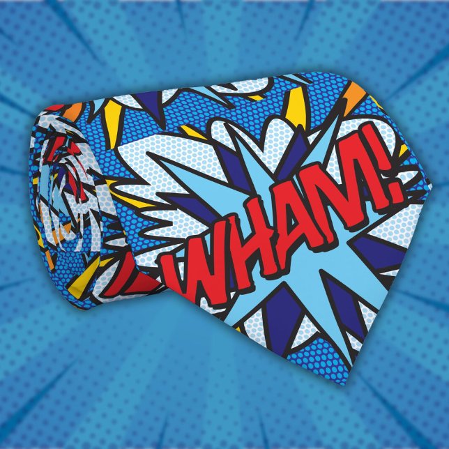 Comic Book WHAM Pop Art Superhero Tie (Comic Book WHAM Pop Art Superhero Tie)