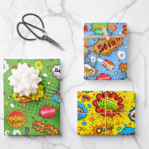Comic Book Wrapping  Paper Set