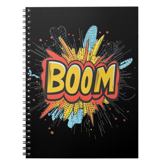 Comic boom graphics colours word. Notebook (Front)